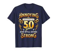 Annoying Each Other 50 Years Funny 50th Wedding Anniversary T-Shirt, Men, Navy Blue, 6X-Large