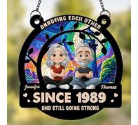 Annoying Each Other Personalized Sun Catcher - Annoying Each Other Since and Still Going Strong Couple Portrait Hanging Suncatcher for Bride and Groom, for Wedding Present for Her Him