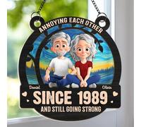 Annoying Each Other Since, Personalized Husband and Wife Sun Catchers, Custom Suncatchers for Windows Hanging, Wedding Birthday Gifts for Her Him, Couple Anniversary Suncatcher
