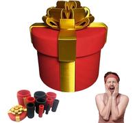 Annoying Gift Box | Prank Box with Nested Screws, The Annoying Present Box - Reusable & Hard to Open Novelty Gift, Fun Christmas & Birthday Gag for Adults, Fun Party Game Challenge (Red & Gold)