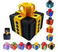 Annoying Gift Box, The Annoying Present, Finger in Annoying Box Funny Prank Gag Gift, Funny 3D Printed Mystery Gift Boxes for Birthday, Christmas, Halloween(Black Gold)