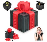 Annoying Gift Box with Finger & Storage - Prank Box, Prank Gift Box & The Annoying Present, Surprise Gifts Box Funny Finger Switch Pranks Toy(Black)