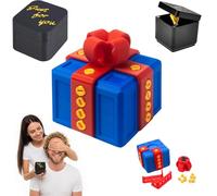Annoying Gift Box with Hilarious Surprise, 3D Printed Prank Puzzle Box with Screws, Funny "Just for You" Gag Gift for Adults (Blue/Red)