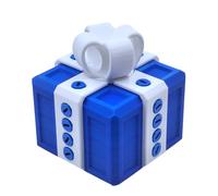 Annoying Gift Box with Screws, Annoying Present Puzzle Box Toy Surprise Funny Prank Gift Box Money Card Container Novelty (Blue Box with White)
