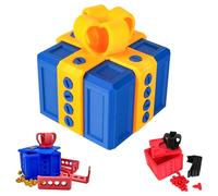 Annoying Gift Box with Twist Storage, Funny 3D Printed, Screws, Puzzle, Assorted Colours - Gag Prank Novelty Gift Wrap Box for Christmas Valentine's Day Easter Birthday Desktop Ornament (blue+orange)