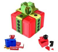 Annoying Gift Box with Twist Storage, Funny 3D Printed, Screws, Puzzle, Assorted Colours - Gag Prank Novelty Gift Wrap Box for Christmas Valentine's Day Easter Birthday Desktop Ornament (red+green)