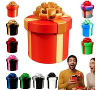 Annoying Nested Screw Gift Box, Annoying Prank Money Present Box, Reusable Prank Gift Packaging For Birthday, Christmas & Fun Party Game (Red-Gold)