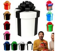 Annoying Nested Screw Gift Box, Annoying Prank Money Present Box, Reusable Prank Gift Packaging For Birthday, Christmas & Fun Party Game (White-Black)