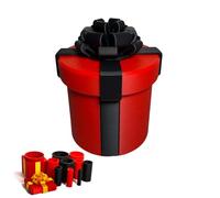 Annoying Nested Screw Gift Box, Large Prank Gift Box, 3D Printed Gifts Boxes, Reusable Money Present Packaging for Birthday, Christmas & Fun Party Game (Black Red)