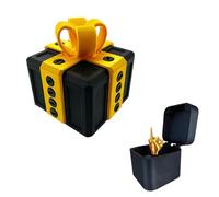 Annoying Present Box W Middle Finger,3D Printed Annoying Gift Box Ornaments with Screw Christmas and birthday parties,Prank Screw Boxs， Ideal for Pranks and Mischief (black)