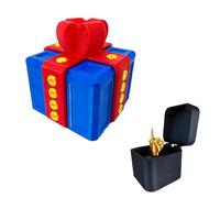 Annoying Present Box W Middle Finger,3D Printed Annoying Gift Box Ornaments with Screw Christmas and birthday parties,Prank Screw Boxs， Ideal for Pranks and Mischief (Blue2)