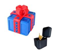 Annoying Present Box W Middle Finger,3D Printed Annoying Gift Box Ornaments with Screw Christmas and birthday parties,Prank Screw Boxs， Ideal for Pranks and Mischief (Blue)