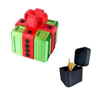 Annoying Present Box W Middle Finger,3D Printed Annoying Gift Box Ornaments with Screw Christmas and birthday parties,Prank Screw Boxs， Ideal for Pranks and Mischief (green2)