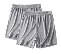 AnnSemo 2 Pack Women's Pyjama Bottoms Sleep Shorts Stretchy Pyjama Pants Summer Casual Pajamas Bottoms for Sleeping Gym Running Cotton