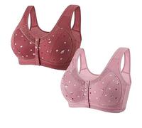 AnnSemo 2pcs Sports Bras for Women High Support Plus Size Bras No Underwire Mesh High Impact Sports Wireless Everyday for Fitness & Yoga,M