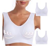 AnnSemo 2pcs Women Breathable Bra No Underwire Padded Sports Bras Liftup Air Full Coverage Bra Comfortable Great Support Everyday for Fitness & Yoga,6XL