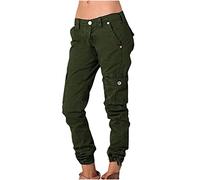 AnnSemo Cargo Trousers Women Italian Stretch Magic Pants Casual High Waisted Trousers Classic Multiple Pockets Joggers Gym Hiking Work Combat Bottoms Christmas