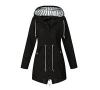 AnnSemo Raincoat for Women Outdoor Hooded Jacket Lightweight Packable Rain Coat with Pockets Waterproof Breathable Windbreaker Adjustable Outdoor Jacket for Christmas