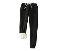 AnnSemo Thermal Joggers Women Fleece Lined Thick Warm Solid Color Lounge Pants Straight Leg Joggers Sweatpants Sport Gym Tracksuit Bottoms Tapered Leg Activewear Trousers