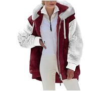 AnnSemo Womens Fleece Jackets Winter Warm Coats Full Zip Up Hoodies Soft Teddy Hooded Jumpers Stylish Oversized Sweatshirt Open Front Cardigans Fluffy Overcoat with Pockets