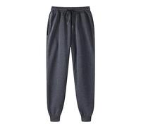 AnnSemo Womens Fleece Lined Joggers Thermal Tracksuit Bottoms High Waisted Leggings with Pockets Plain Activewear Trousers Tapered Leg Gym Leggings Black Workout Trousers Warm Winter