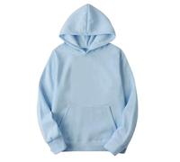 AnnSemo Womens Hoodies, Solid Colour Jumpers, Long Sleeve Sweatshirt with Front Pocket, Casual Pullover, Street Style, Everyday Fashion Wear, Size S-3XL