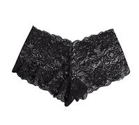 AnnSemo Women's Lace Sexy Underwear Seamless Knickers See Through Tanga Comfy Hipster Mini Briefs Stretchy Sheer Mesh Nightwear Floral Cheeky Thongs Hollow out Bikini Panties