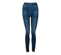 AnnSemo Women's Leggings Jeggings Jeans Ladies Stretchy Trousers Fit Classic Casual Thick Stretchy Denim Printed Leggings Elasticated High Waist Skinny Denim Jeans with Pockets
