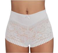 AnnSemo Women's Sexy Lace Panties See Through Underwear Hollow out Boxer Shorts Hipster Bikini Briefs Lacy Floral Sheer Underpants Breathable Erotic Nightwear Bowknot Thongs Valentines