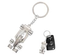 ANNSIXMARK 3D F1 Racing Car Model Keychain, Driver Keyfob gift for Car Enthusiasts and Collectors, formula one Gift for father husband boyfriends, Silver, Normal