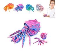 ANNSIXMARK 4 Pcs 3D Printed Hermit Crab Fidget Colectible Figurines Set for Christmas & New Year Gifts,Versatile Decor for All Room Types Series 1