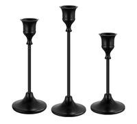 AnnSpa 3 Pcs Black Candle Holders Metal Candle Stand Candlestick Holders, Taper Candle Holder, Vintage Modern Decorative Centerpiece Candle Sticks Holder for Table Mantel Wedding Christmas Party Gift