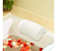 AnnSpa Bath Pillow Premium Bath Cushion with 2 Non-Slip Suction Cups for Head and Waterproof Non-Slip Helps Support Head, Shoulder and Neck,Fits All Bathtub, Hot Tub, Jacuzzi and Home Spa (White)