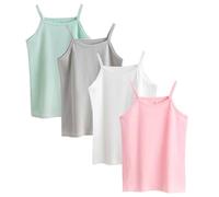 Anntry 2-10 Years Little Girls Solid Colors Soft Camisole Undershirts 4 Pack Kids Comfort Breathable Tank Tops