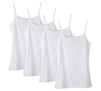 Anntry 2-10 Years Little Girls Solid Colors Soft Camisole Undershirts 4 Pack Kids Comfort Breathable Tank Tops