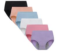 Anntry Big Girl's Protective Cotton Menstrual Period Panties Teens Breathable Leakproof Briefs Women Postpartum Underwear 6 Pack(Must Wear with Pad or Tampon)