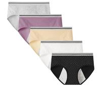 Anntry Big Girl's Protective Cotton Menstrual Period Panties Teens Breathable Leakproof Briefs Women Postpartum Underwear(Must Wear with Pad or Tampon)