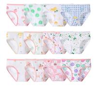 Anntry Kids Random 12 Pack Cotton Panties Baby Soft Comfort Knickers Underwear Little Girls Assorted Briefs 2-12 Yrs