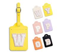 Anntry Personalized Initial Letter Luggage Tags for Suitcases,PU Leather Baggage Tag with ID Label and Full Privacy Protection Travel Set Accessories,Trip Gifts Ideal for Teen Girls Women Friend Mom
