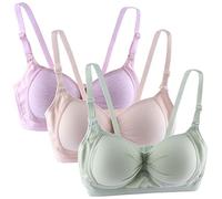 Anntry Teenage Girls Cotton Bras Breathable Underwear Wire Free Sports Bra with Adjustable Straps Training Bralette for Women Girls Pack of 3
