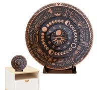 Annual Calendar - Wooden Dowsing Chart 30 x 30 x 1 cm Astrology Sign | Celestial Holiday Decoration with Stand for Cafes, Shops, Homes, Offices, Yoga Rooms, Rooms