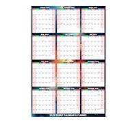 Annual Planning Calendar, Double-Sided Dry Erase Planner, Monthly Organizer with Large Construction, Health Study Calendar with Practical Style, Holiday Party Tool