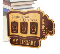 Annual Reading Record Board - Wooden Hanging Book Tracker, Decorative Bookshelf Counter | Wooden Reading Counting Board Holds 999 Books, Decoration