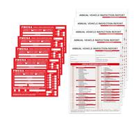 Annual Vehicle Inspection Report Forms Pack of 5 with Red FMCSA Labels Aluminium 3-Ply Self Copy Vehicle Inspection Report Book Vehicle Point Inspection Form and
