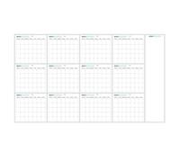 Annual Wall Planner - 12 Month Schedule Organizer | Large Dry Erase Planner Board | Family Planner Wall Calendar with Erasable Sections, Reusable Board