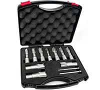 Annular Cutter Set 10PCS, Diameter 1/2" to 1-1/16", 3/4" Weldon Shank, M2AL HSS Mag Drill Bits Kit, for Magnetic Drill Press, Includes 2 Pilot Pins & Portable Storage Case