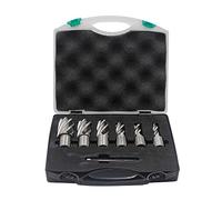 Annular Cutters Set 6pcs JESTUOUS 3/4 Inch Weldon Shank 1 Cutting Depth 1/2-1-1/16 Cutting Diameter Two Flat HSS Slugger Bits for Mag Drill Press with Pilot Pin