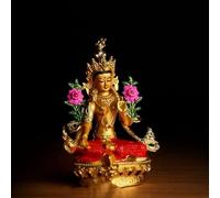 Annuod Lucky Buddha,Buddha Statue, The Buddha Statue Gilded Painted Green Mother Carry-on Small Buddha Statue Car Set Pieces Of Tibetan Buddhist Crafts