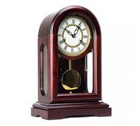 Annuod With Pendulum Chimes Mechanical Clocks Vintage Art Deco Tell Time On Mantel Clock Easy To Read For Shelf Desk Wall Table Decor(Roman dial)