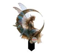 ANNUOZE Fairy Garden Decor, 2D Flat Acrylic Fairies Garden Stake, Magic Elf Stake with Sign, Fairy Garden Accessories for Indoor Outdoor Yard Lawn Pot Plants Patio (Moonlit Fairy)